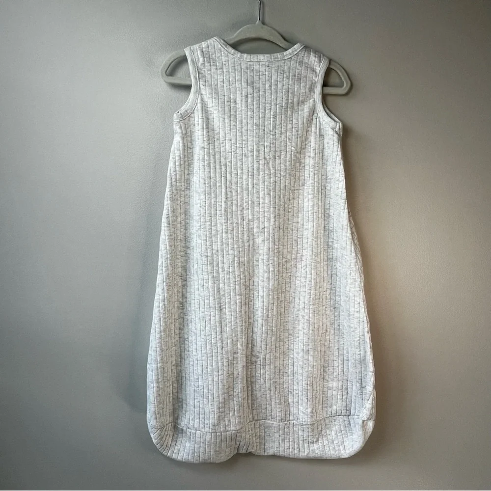 Carter's Baby Unisex SMALL White & Gray Ribbed Sleeveless Sleep Sack Lightweight